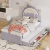 Letto per bambini 90 x 200 cm con testiera a forma di Anteprima dell’immagine prodotto 1