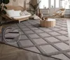 Tapis salon chambre court boho skandi losange 3D gris Voir les images du produit 8