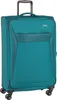 A teal suitcase with a retractable handle and wheels. Náhľad obrázku produktu