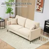 HOMCOM 2 Sitzer Sofa, Couch mit Leinenoptik, Metallbeine, Produktbild-Vorschau 6