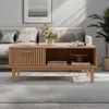 UnboxG Table basse en bois naturel, design rotin avec 1 Voir les images du produit 1