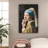 MuchoWow® - Leinwandbilder - Mädchen mit Perlenohrring - Produktbild-Vorschau 2