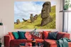 MuchoWow® Poster Moai-Statuen auf einem grünen Hang in Rapa Produktbild-Vorschau 2
