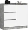 Commode à tiroirs et portes CIELA - béton / blanc Voir les images du produit 1