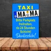 Taxi Mama Metallschild XXL in 28x38 cm in Blau-Gelb zum Produktbild-Vorschau 4