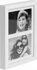 A white multi-photo frame with two black and white photos of children and an adult. Náhled obrázku produktu