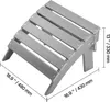 A gray plastic Adirondack footstool with dimensions indicated by text overlays. Podgląd zdjęcia produktu