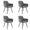 set di 4 sedie da pranzo con braccioli, rivestite in Anteprima dell’immagine prodotto 1