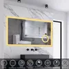 AICA LED Wandspiegel mit Steckdose 120x70cm Uhr Produktbild-Vorschau 1