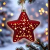 Étoile de Noël en verre rouge à suspendre avec 10 LED - 15 Voir les images du produit 4