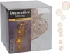 A product box for a decorative LED light string with spherical ornaments, shown with a sample of the product to the right. Náhľad obrázku produktu