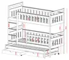 Lit mezzanine 90x200 avec lit gigogne, deux tiroirs, Voir les images du produit 10