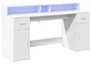 vidaXL LED stôl biely 160x55x91 cm materiál na báze dreva Náhľad obrázku produktu 5