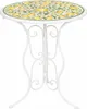 Gartentisch Menton Weiß Zitronenmotiv Ø 55 cm H 70 cm Produktbild-Vorschau 1