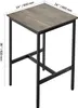 A square bar table with a rustic brown top and black metal legs, shown from a slightly elevated angle. Produktbild-Vorschau