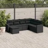 Modernen Stil 7-tlg. Garten-Sofagarnitur mit Kissen Schwarz Produktbild-Vorschau 1