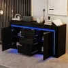 Mobile bar Merax con finitura lucida e illuminazione LED, Anteprima dell’immagine prodotto 2