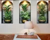 GKA 3 Stück 3D Wandtattoo Grünpflanzen A2 Blumen LED-Licht Produktbild-Vorschau 1