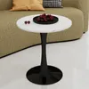 Mesa redonda para comedor de 70 cm, mesa auxiliar negra de Vista previa de la imagen del producto 9