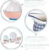 A collage of images showcasing different aspects of a porcelain crockery set, including bowls, a pitcher, and plates, with accompanying descriptive text. Produktbild-Vorschau