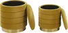 BELIANI Pouf 2er Set Senfgelb Samtstoff Gesteppt Rund mit Produktbild-Vorschau 4