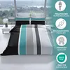 Baumwolle Bettwäsche Set 135x200 cm 80x80 cm Grau Petrol Produktbild-Vorschau 3