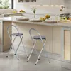 Barhocker Klappbar 4er Set Sitzhöhe 61 cm Schwarz Silber Produktbild-Vorschau 2