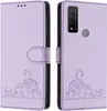 Kožené pouzdro pro TCL 20R, sladká kočka Flip pouzdro s Náhled obrázku produktu 2