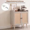 COSTWAY Sideboard Holz, Buffetschrank mit 2 Rattantüren, Produktbild-Vorschau 6
