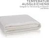 A folded white blanket on a white background with text above. Produktbild-Vorschau