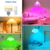 Collage of different indoor lighting scenarios using colorful LED bulbs. Anteprima dell’immagine prodotto