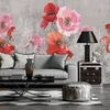 Vlies Fototapete - Gray Meadow 350x256 cm Blumen Produktbild-Vorschau 2