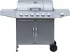 A silver and gray gas grill is shown against a white background. Produktbild-Vorschau