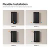 Four diagrams showing different installation modes for a radiator. Produktbild-Vorschau