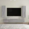 A modern living room setup with a wall-mounted TV and media console. Produktbild-Vorschau