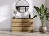 Commode 6 tiroirs, couleur : chêne Wotan, 120 cm x 39 cm x Voir les images du produit 3