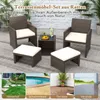 COSTWAY 5er Set Rattan Möbel Balkonset Gartenmöbel mit Produktbild-Vorschau 8