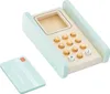 A wooden toy cash register and a toy credit card on a white background. Produktbild-Vorschau