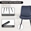 A collage showcasing a dining chair with close-ups of its legs and feet. The text indicates product description and details about the chair's diameter and non-slip feet. Voir les images du produit