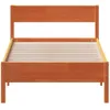 Design Massivholzbett mit Kopfteil Wachsbraun 75x190 cm Produktbild-Vorschau 4