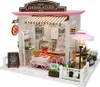 Puppenhaus Miniatur DIY Mini Haus Kit mit LED-Leuchten und Produktbild-Vorschau 1