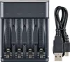 A battery charger with a USB cable on a white background. Podgląd zdjęcia produktu
