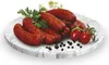 A plate of sausages with cherry tomatoes and parsley. Náhled obrázku produktu