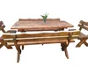 Gartenmöbel OC Holzgartenmöbel, Tisch + 2 Bänke + 2 kleine Produktbild-Vorschau 3