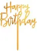 Happy Birthday oro Topper in acrilico 14x10 cm Anteprima dell’immagine prodotto 2