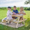 TIMBELA M010-1 Dětská sada židlí z přírodního dřeva s Náhled obrázku produktu 2
