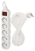 Prodlužovací kabel 10 m / 5 zásuvek / s vypínačem / bílý / PVC / 1 mm2 Podgląd zdjęcia produktu