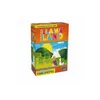 A board game box with a colorful illustration of a landscape with llamas, mountains, and a sun. Produktbild-Vorschau