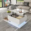 MODFU Table Basse Moderne avec Plateau Verre et Rangement - Voir les images du produit 5
