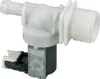 A close-up studio shot of a white plastic solenoid valve with a black coil and metal casing. Produktbild-Vorschau